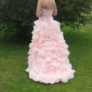 Pink high low prom dress